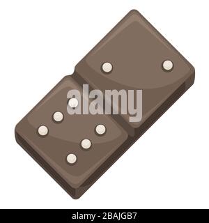 Domino tile for playing board game, piece icon Stock Vector