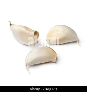 Fresh whole garlic gloves isolated on white background Stock Photo