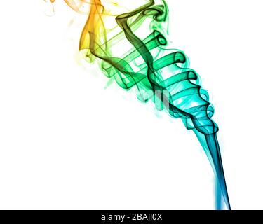 colored smoke with white background Stock Photo