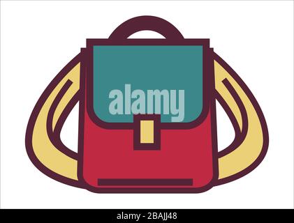 School rucksack or pupils satchel, bag for traveling Stock Vector
