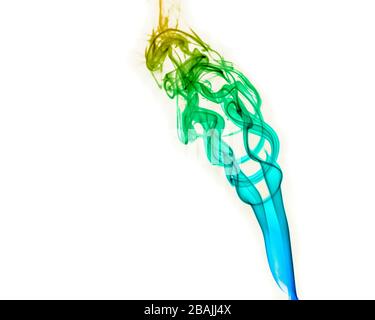 colored smoke with white background Stock Photo