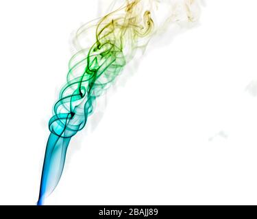 colored smoke with white background Stock Photo