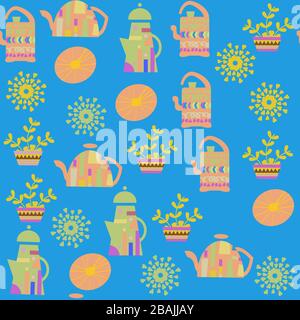 Kettle seamless pattern. It is located in swatch menu, vector Stock Vector