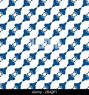 Geometric seamless pattern with blue abstract shapes. Vector texture EPS10 Stock Vector