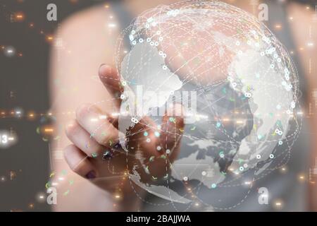 A internet net and data digital concept Stock Photo
