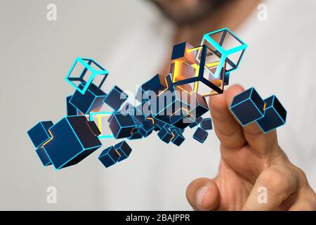 A Cloud storage and Computing concept. Stock Photo