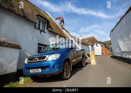 Dunsford is a village in Devon, England, just inside the Dartmoor National Park.Nitch.Architecture, Blue, British Culture, Building Exterior, Close-up Stock Photo