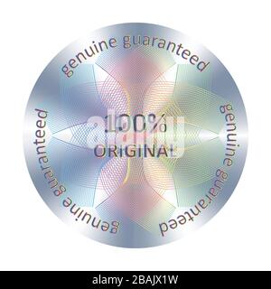 A Vector Illustration Of A Shiny Holographic Sticker Isolated On A Gray 