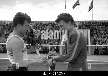 The first Lithuanian Olympic champion boxer Danas Pozniakas. Stock Photo