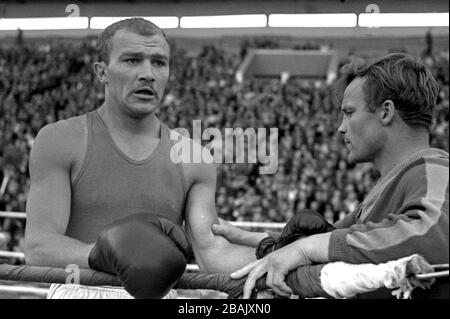 The first Lithuanian Olympic champion boxer Danas Pozniakas. Stock Photo