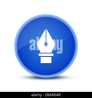 Pen-tools icon isolated on glassy blue round button abstract illustration Stock Photo