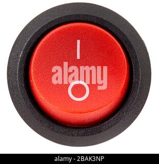 Red power switch, isolated on white background, with clipping path ...