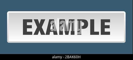 example button. example square white push button Stock Vector