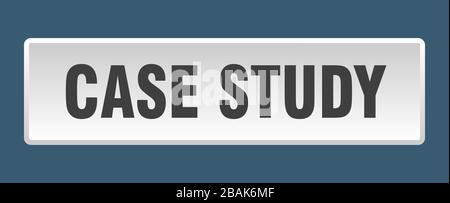 case study button. case study square white push button Stock Vector