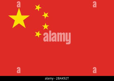 Flag of China - Chinese flag standard ratio - true RGB color mode Stock Photo