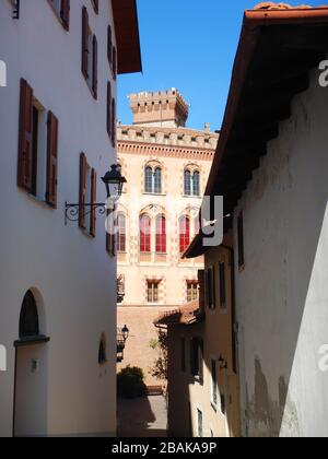 Castle 'Falletti'. Located in the center of the village of Barolo, CN - Piedmont - Italy Stock Photo