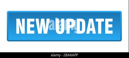 new update button. new update square blue push button Stock Vector