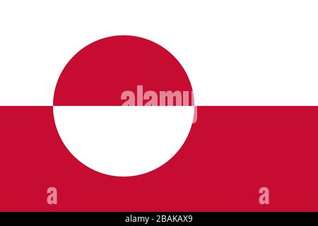 Flag of Greenland - Greenlandic flag standard ratio - true RGB color mode Stock Photo