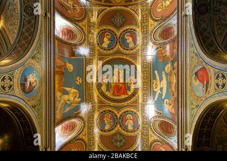 Izmir, Turkey - January 26, 2019. View from the ceiling of St. Polycarp Church in Izmir. Stock Photo