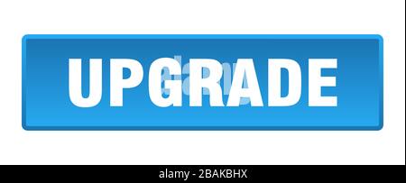 upgrade button. upgrade square blue push button Stock Vector