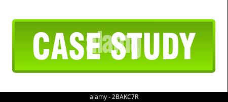 case study button. case study square green push button Stock Vector