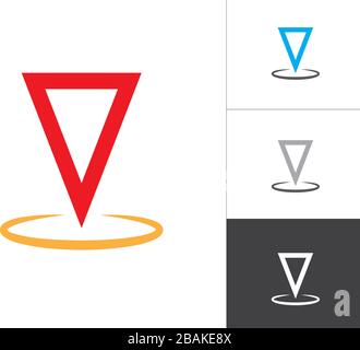 Location Icon Isolated Vector Illustration. Map Pin Concept Symbol Design on White Background. Stock Vector