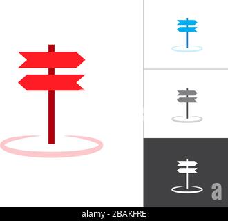 Road Signs Blank Isolated Vector Icon. Vector Plate Road Signs Template for Direction on White Background. Stock Vector