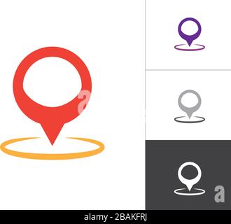 Location Map Pointer Isolated Vector Illustration Icon. Map Pin Concept Symbol on White Background. Stock Vector