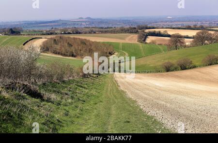 An English Rural Landscape in the Chiltern Hills in South Oxfordshire Stock Photo