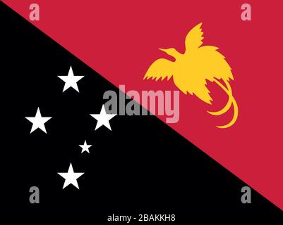 Flag of Papua New Guinea - Papua New Guinean flag standard ratio - true RGB color mode Stock Photo