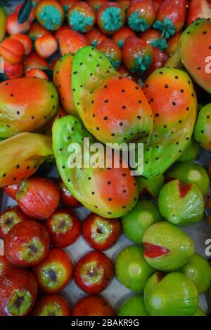 Frutta Martorana,  typical Sicilian sweet marzipan fruits, Sicily, Italy, Europe Stock Photo