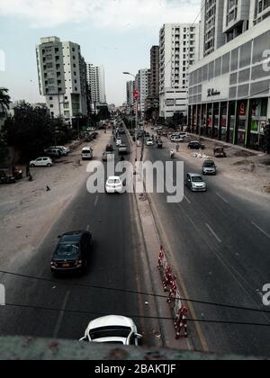 Road traffic is very fast Stock Photo