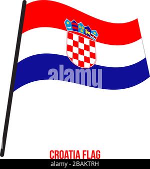 Croatia Flag Waving Vector Illustration on White Background. Croatia National Flag. Stock Vector