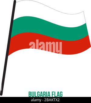 Bulgaria Flag Waving Vector Illustration on White Background. Bulgaria National Flag. Stock Vector