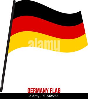Germany Flag Waving Vector Illustration on White Background. Germany National Flag. Stock Vector