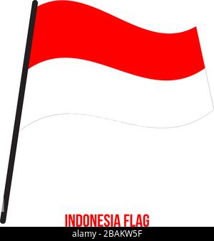Indonesia Flag Waving Vector Illustration on White Background. Indonesia National Flag. Stock Vector