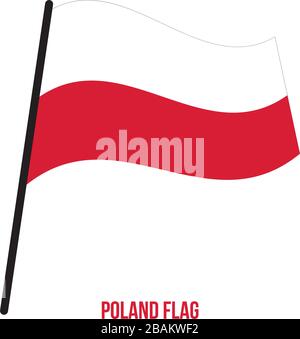 Poland Flag Waving Vector Illustration on White Background. Poland National Flag. Stock Vector