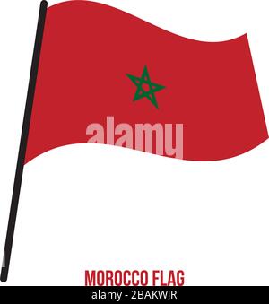 Morocco Flag Waving Vector Illustration on White Background. Morocco National Flag. Stock Vector