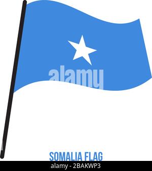 Somalia Flag Waving Vector Illustration on White Background. Somalia National Flag. Stock Vector