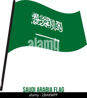 Saudi Arabia Flag Waving Vector Illustration on White Background. Saudi Arabia National Flag. Stock Vector