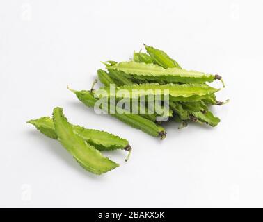 bunch of winged bean, the tropical vegetable isolated on white background Stock Photo