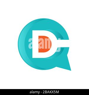 Modern design letter DC with blue color on the white background. Letter DC vector design template. Vector illustration EPS.8 EPS.10 Stock Vector