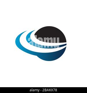 Orbit planet vector in negative space in flat style. Planet app icon symbol. Vector illustration EPS.8 EPS.10 Stock Vector