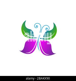 Abstract butterfly in nature design concept with leaf. Unique design butterfly for element deign. Vector illustration EPS.8 EPS.10 Stock Vector