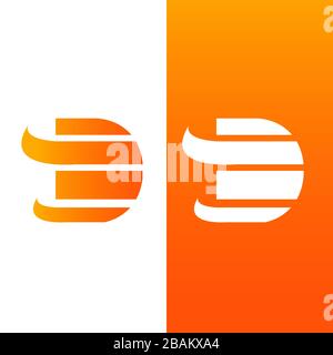 Modern design letter D with orange color on the white background. Letter D vector design template. Vector illustration EPS.8 EPS.10 Stock Vector