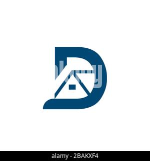 Modern design letter D with blue color on the white background. Letter D vector design template. Vector illustration EPS.8 EPS.10 Stock Vector