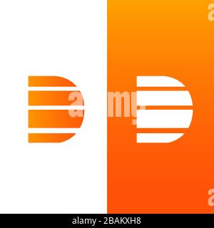 Modern design letter D with orange color on the white background. Letter D vector design template. Vector illustration EPS.8 EPS.10 Stock Vector