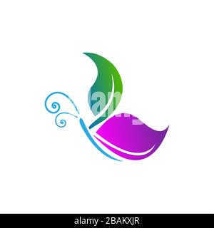 Abstract butterfly in nature design concept with leaf. Unique design butterfly for element deign. Vector illustration EPS.8 EPS.10 Stock Vector