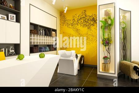 3d render of hair dresser and beauty saloon Stock Photo