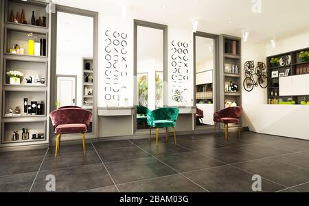 3d render of hair dresser and beauty saloon Stock Photo